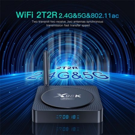 X98K Pro 5.0 Android 11 TV Box RK3566 4GB RAM 32GB ROM 4K HDR Smart Media Player with Dual-Band WiFi