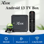 X98K Android 13 TV Box RK3528A Quad-Core 2GB/4GB RAM 16GB-128GB ROM 4K Media Player WiFi Set Top Box