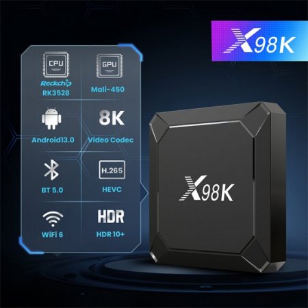 X98K Android 13 TV Box RK3528A Quad-Core 2GB/4GB RAM 16GB-128GB ROM 4K Media Player WiFi Set Top Box