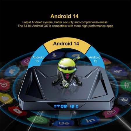 X96Q Pro+ Android 14 TV Box Allwinner H728 Octa-Core 4GB RAM 32GB ROM 4K HDR Media Player WiFi Set Top Box