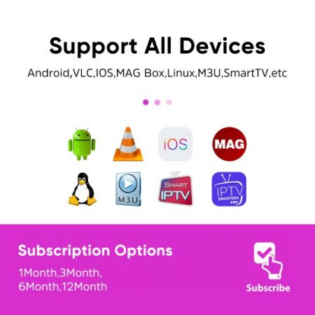 4k Europe IPTV 12 Month Mega OTT 30000+ Abonnement IPTV Smarter Player Code Android M3U